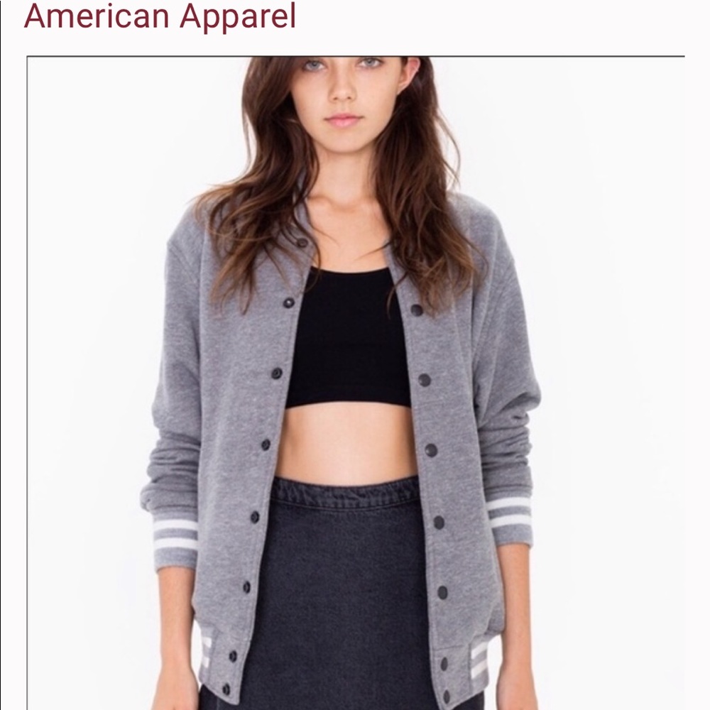 American Apparel unisex jersey baseball jacket